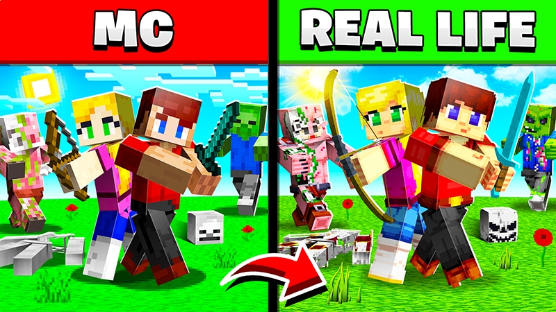 Mc Vs Real Life By Razzleberries Minecraft Marketplace Via Playthismap Com