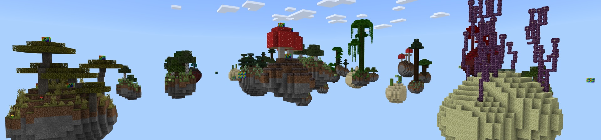 Skyblock Rainbow Blocks Panorama