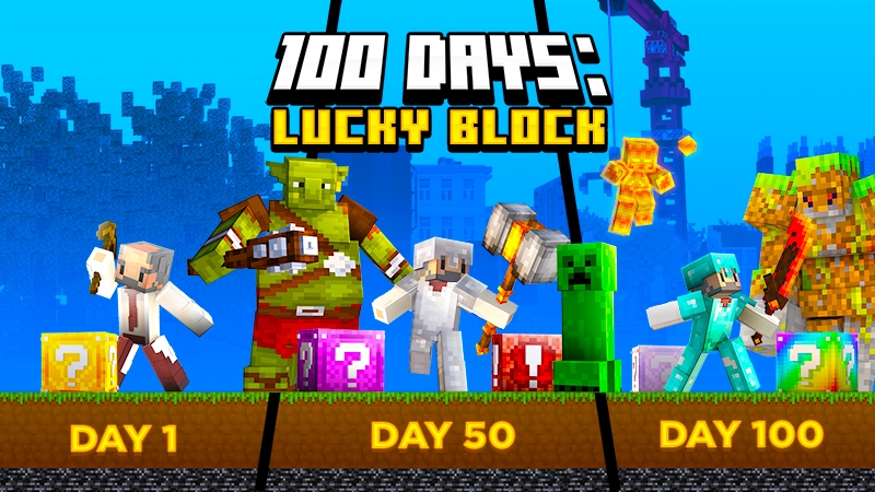 I Survived 100 Days in One Block Lucky Block in Hardcore Minecraft!! 