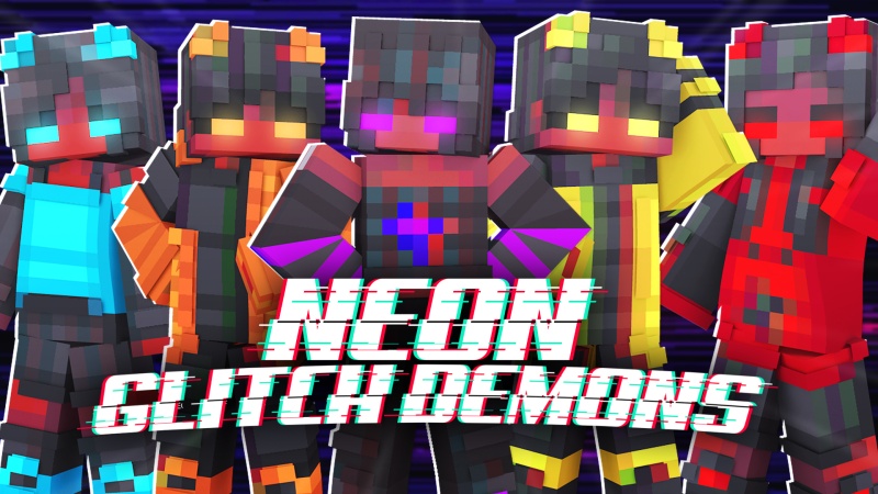 Neon Glitch Demons Key Art