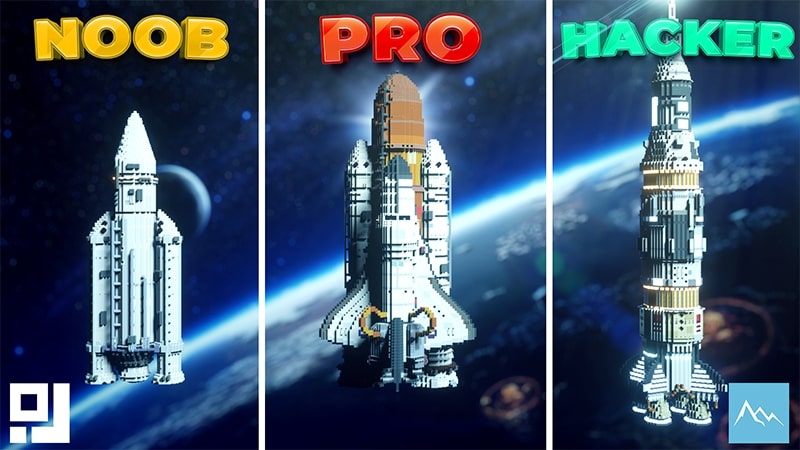 Noob Pro Hacker Rocket Edition Key Art